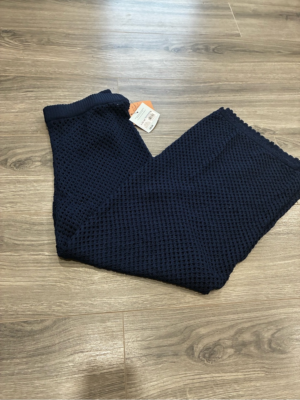 Shade & Shore Navy Crochet Pull-On Swim Coverup Skirt